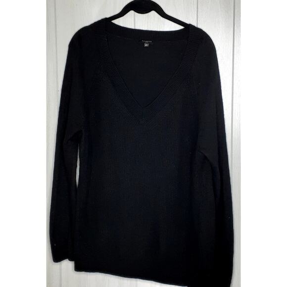 Talbots Black V-Neck Wool and Cashmere Blend Sweater Size XL Petite - Picture 1 of 6